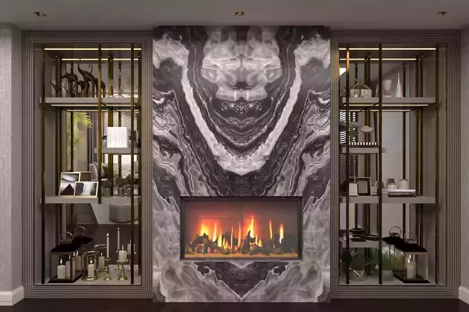 Wardrobe  Display cabinets  fireplace