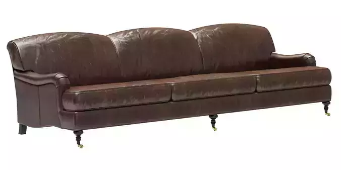 Restoration Hardware Barclay Leather Sofa