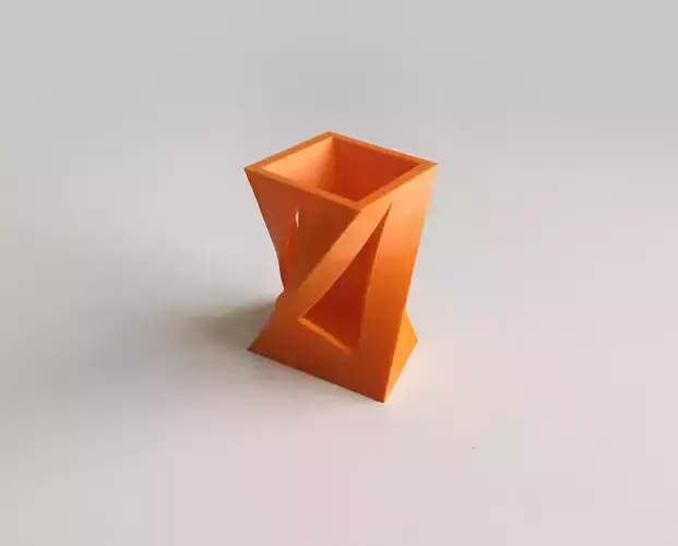 Box-Vase 5 orange vase