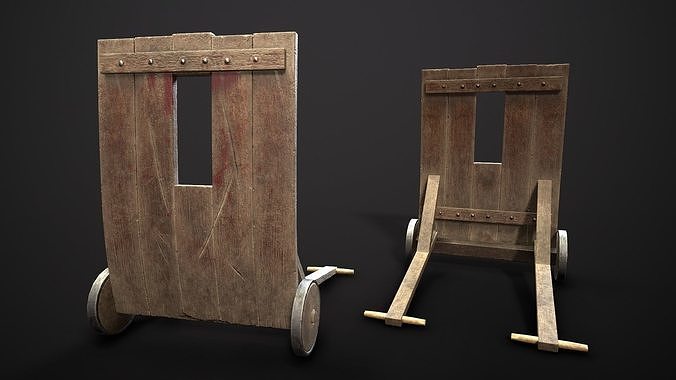 Medieval Mantlet Low-poly 3D model