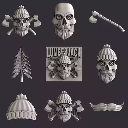 3d STL models for CNC or 3d printer Lumberjack 3D model