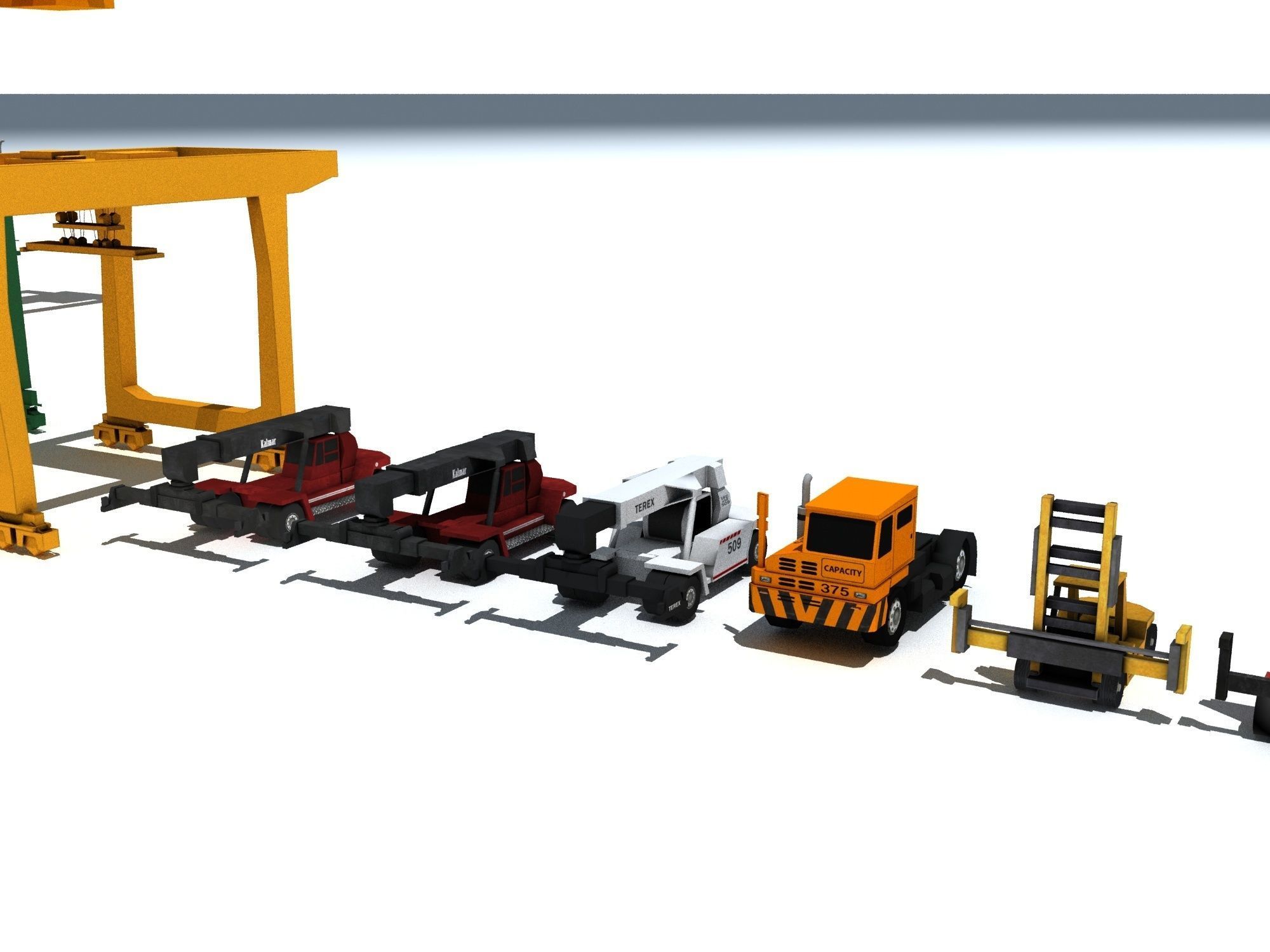 heavy vehicle lowpoly model 3D model_2