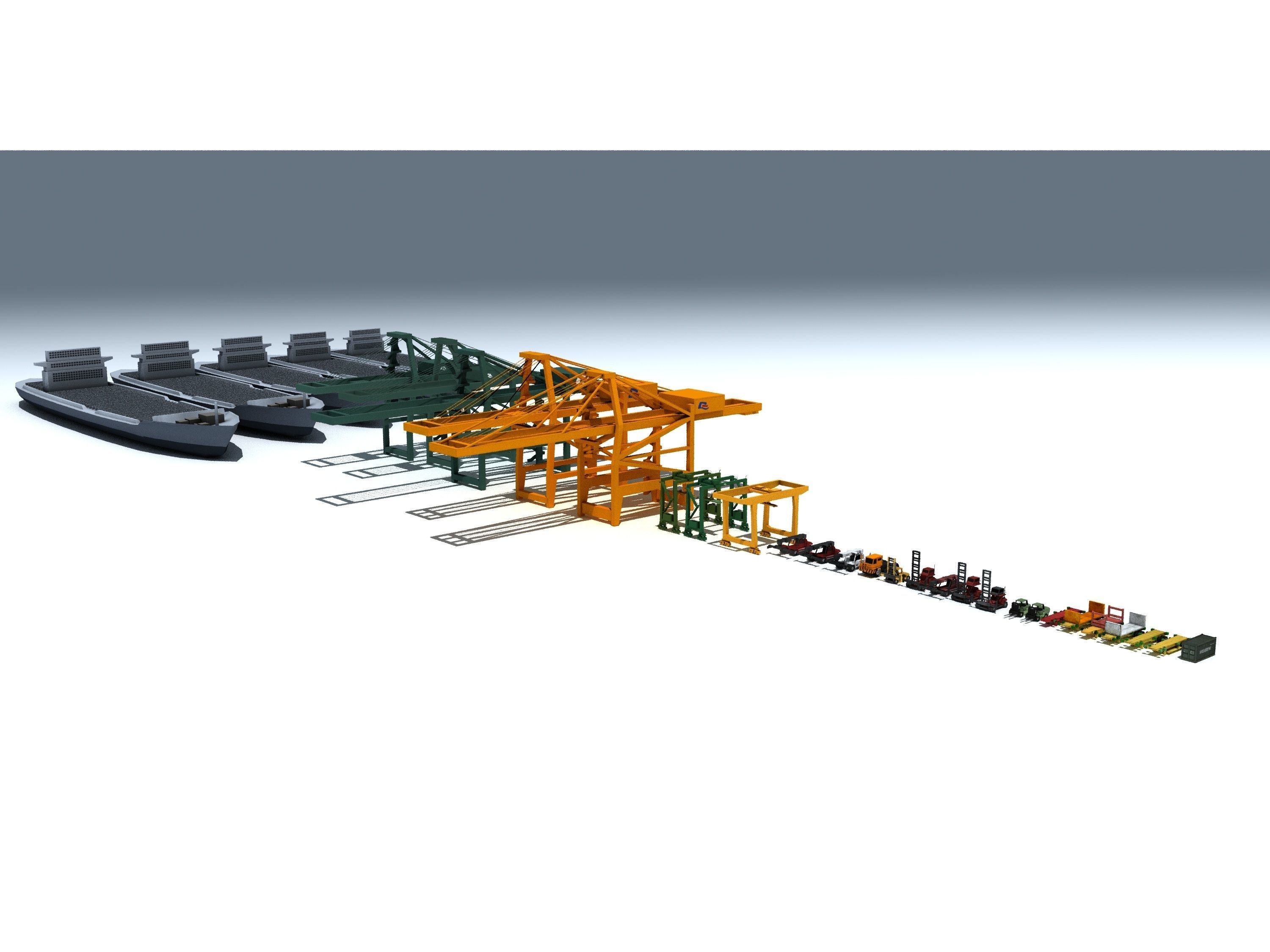 heavy vehicle lowpoly model 3D model_7