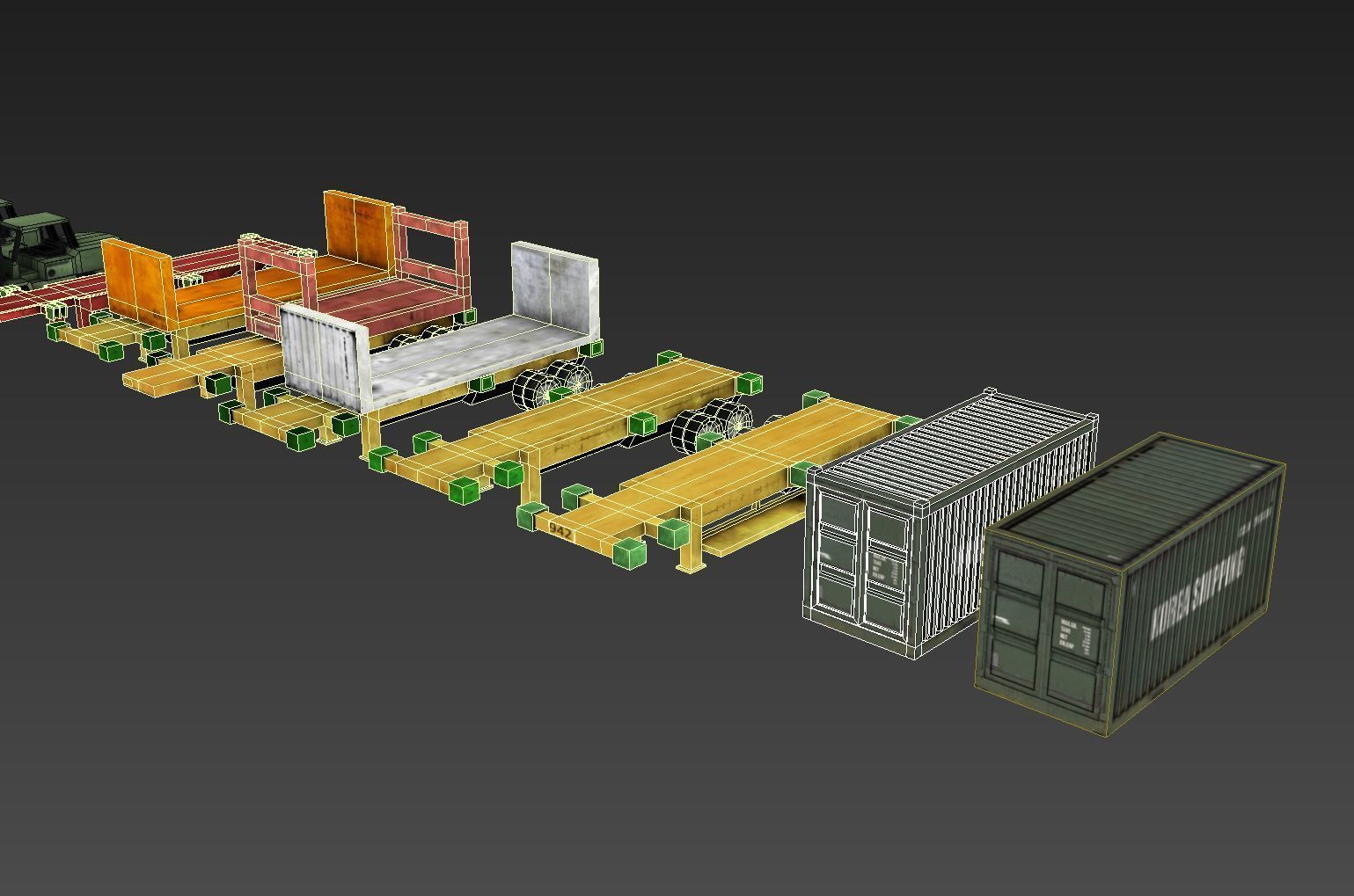 heavy vehicle lowpoly model 3D model_5