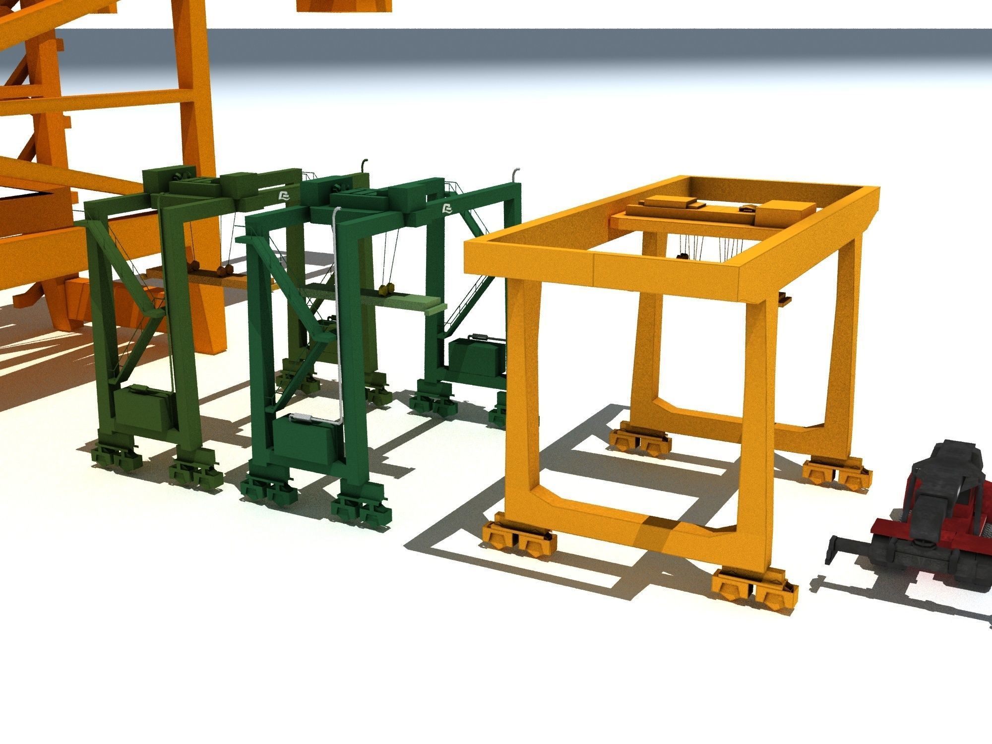 heavy vehicle lowpoly model 3D model_8