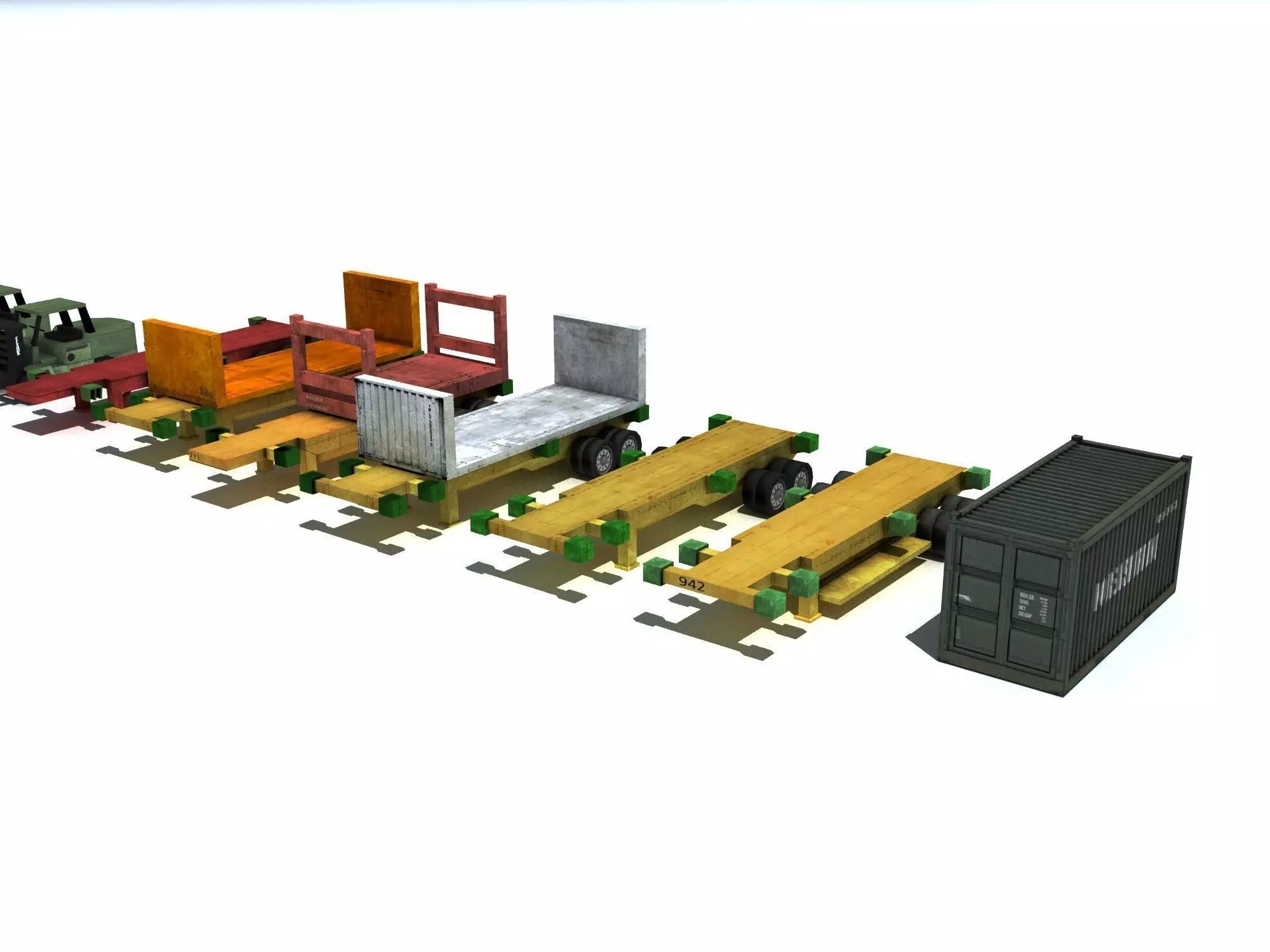 heavy vehicle lowpoly model 3D model_0