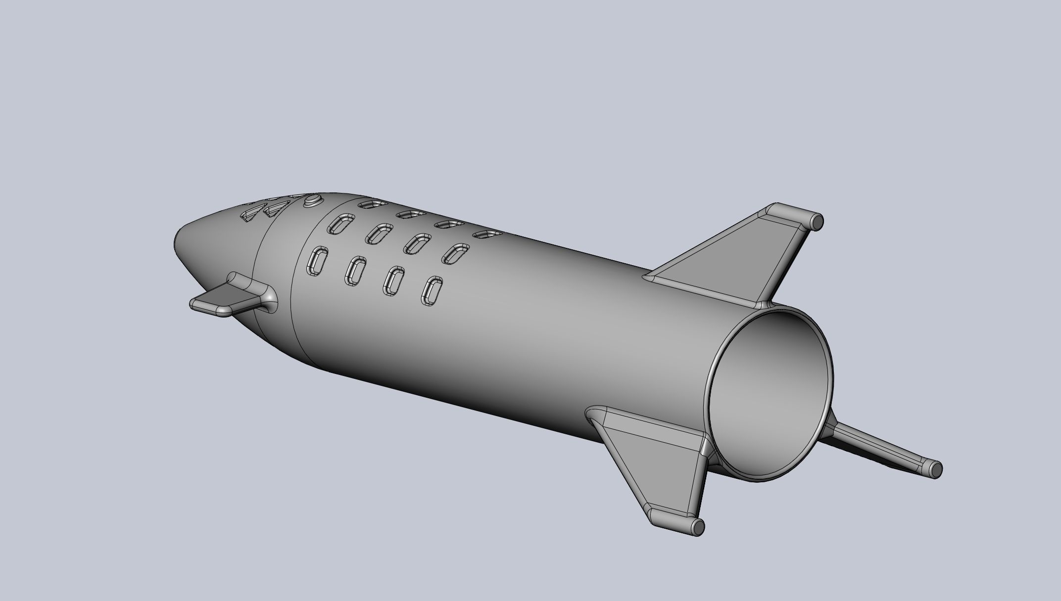 Space X BFR Starship Film Canister Rocket Printable Toy 3D print model_2