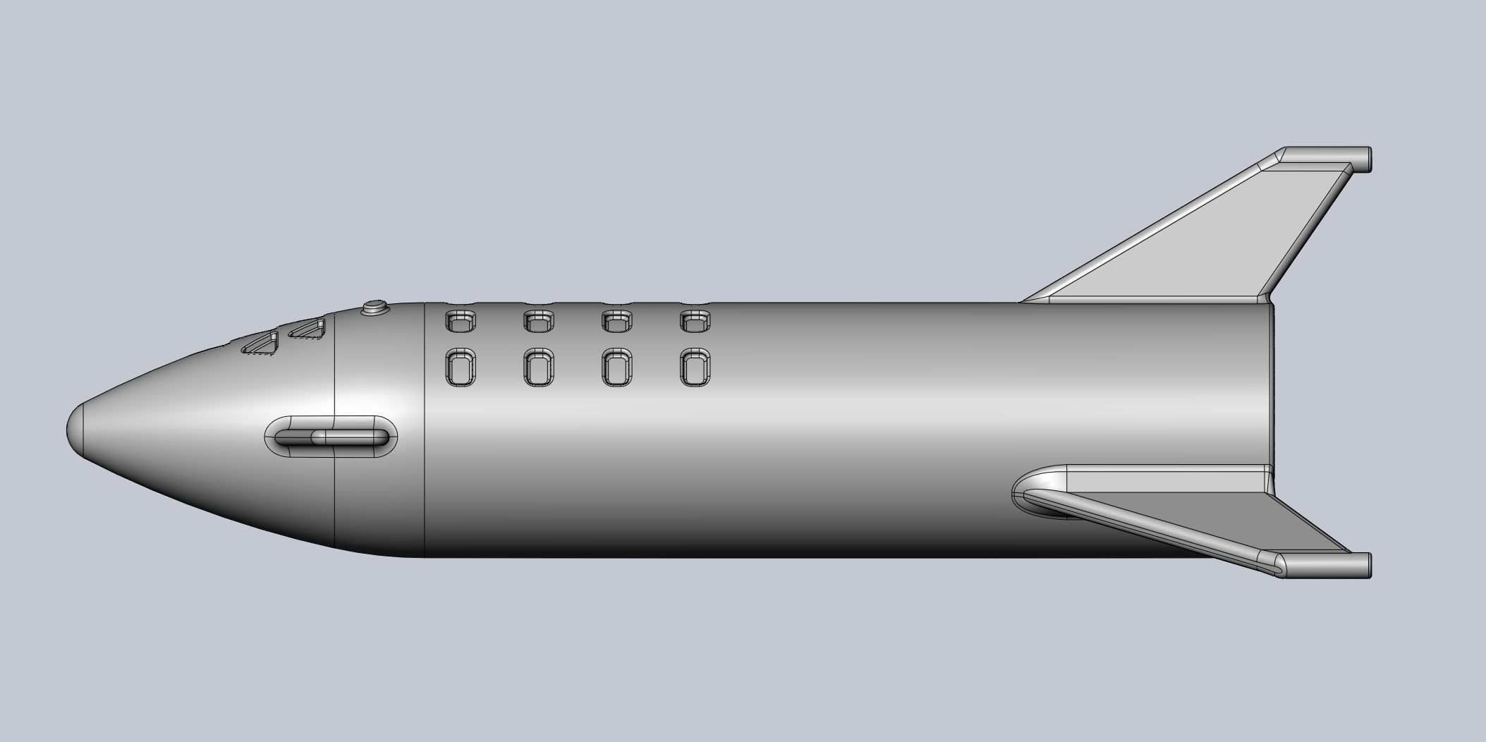 Space X BFR Starship Film Canister Rocket Printable Toy 3D print model_13