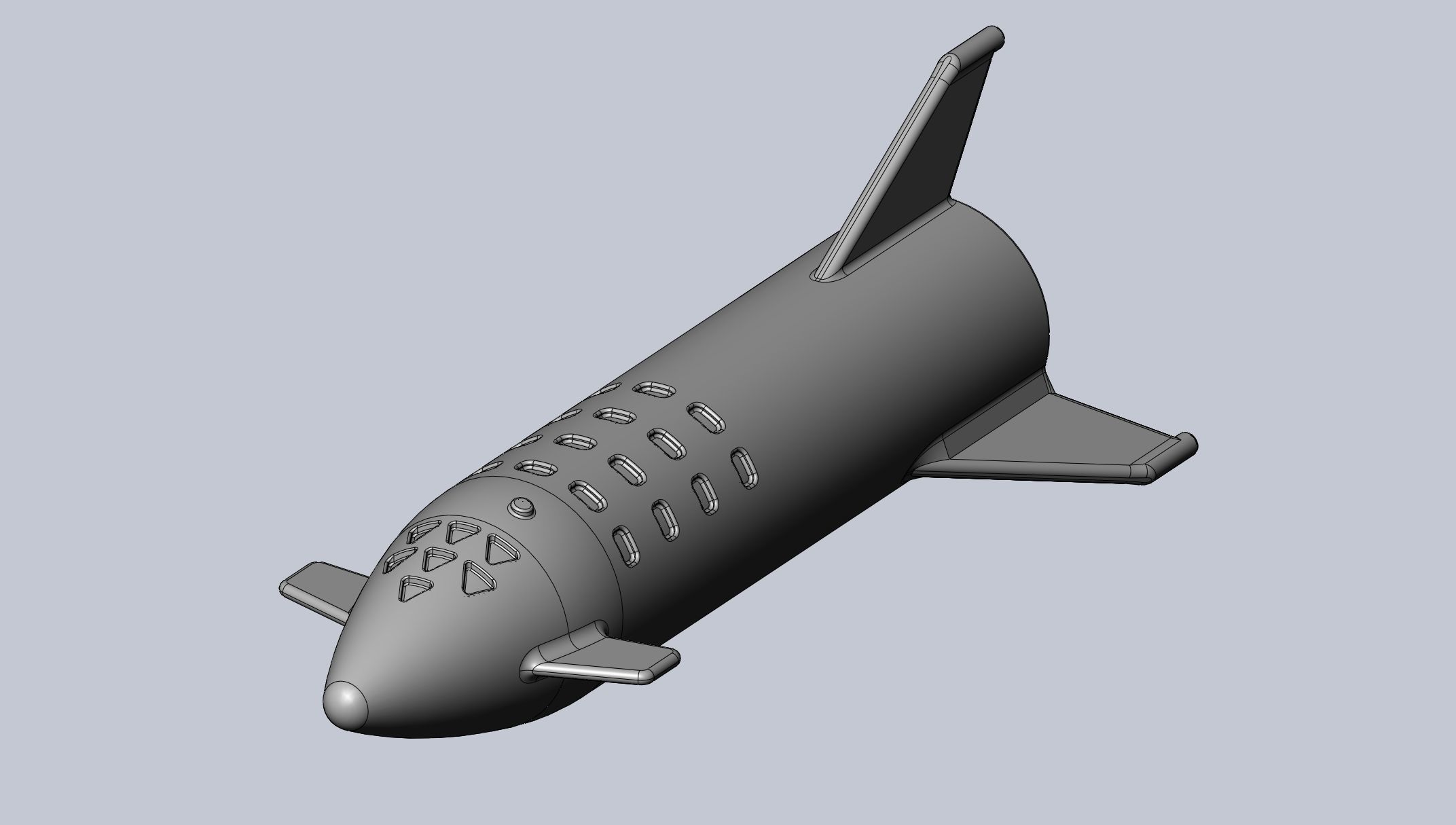 Space X BFR Starship Film Canister Rocket Printable Toy 3D print model_6