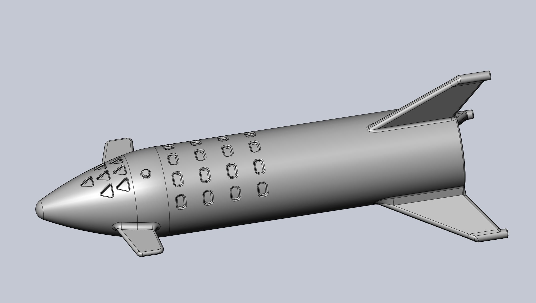 Space X BFR Starship Film Canister Rocket Printable Toy 3D print model_7