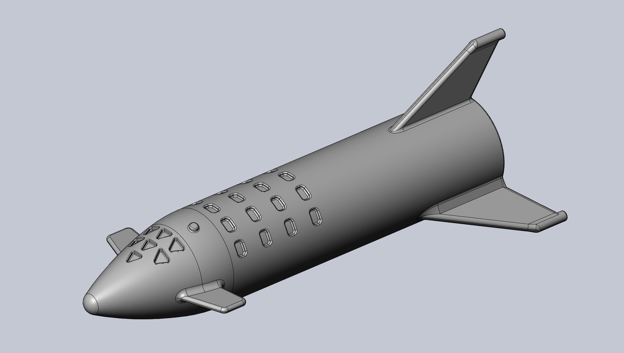 Space X BFR Starship Film Canister Rocket Printable Toy 3D print model_5