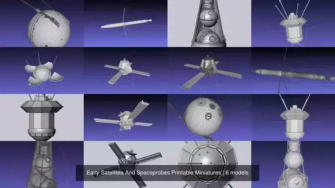 Early Satellites And Spaceprobes Printable Miniatures 3D Model Collection