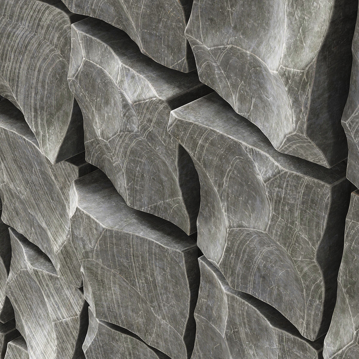 Stone rock decorative panel 3D model_4