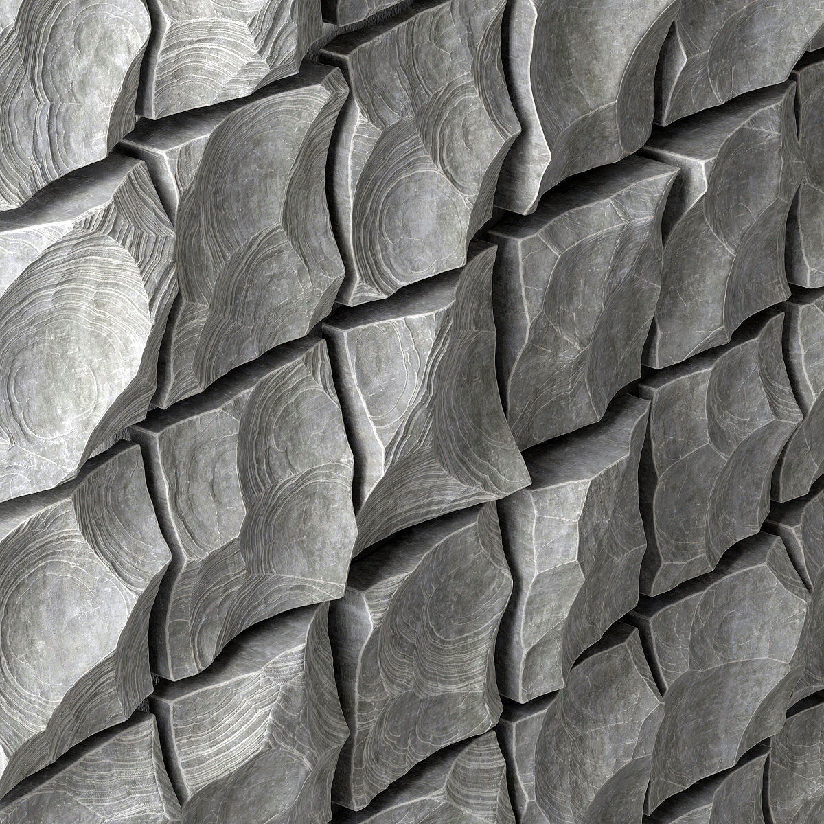 Stone rock decorative panel 3D model_3