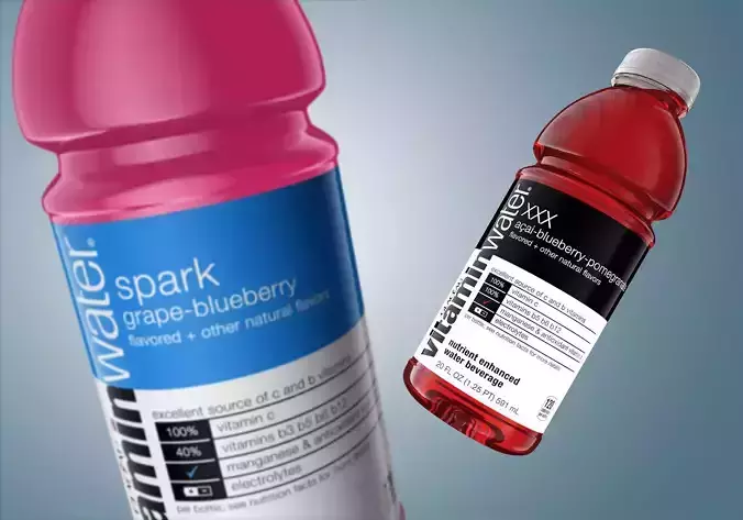 3D Bottle Vitamin Water model Low-poly 3D model