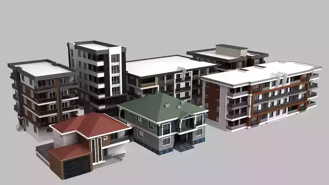 7 building model residential