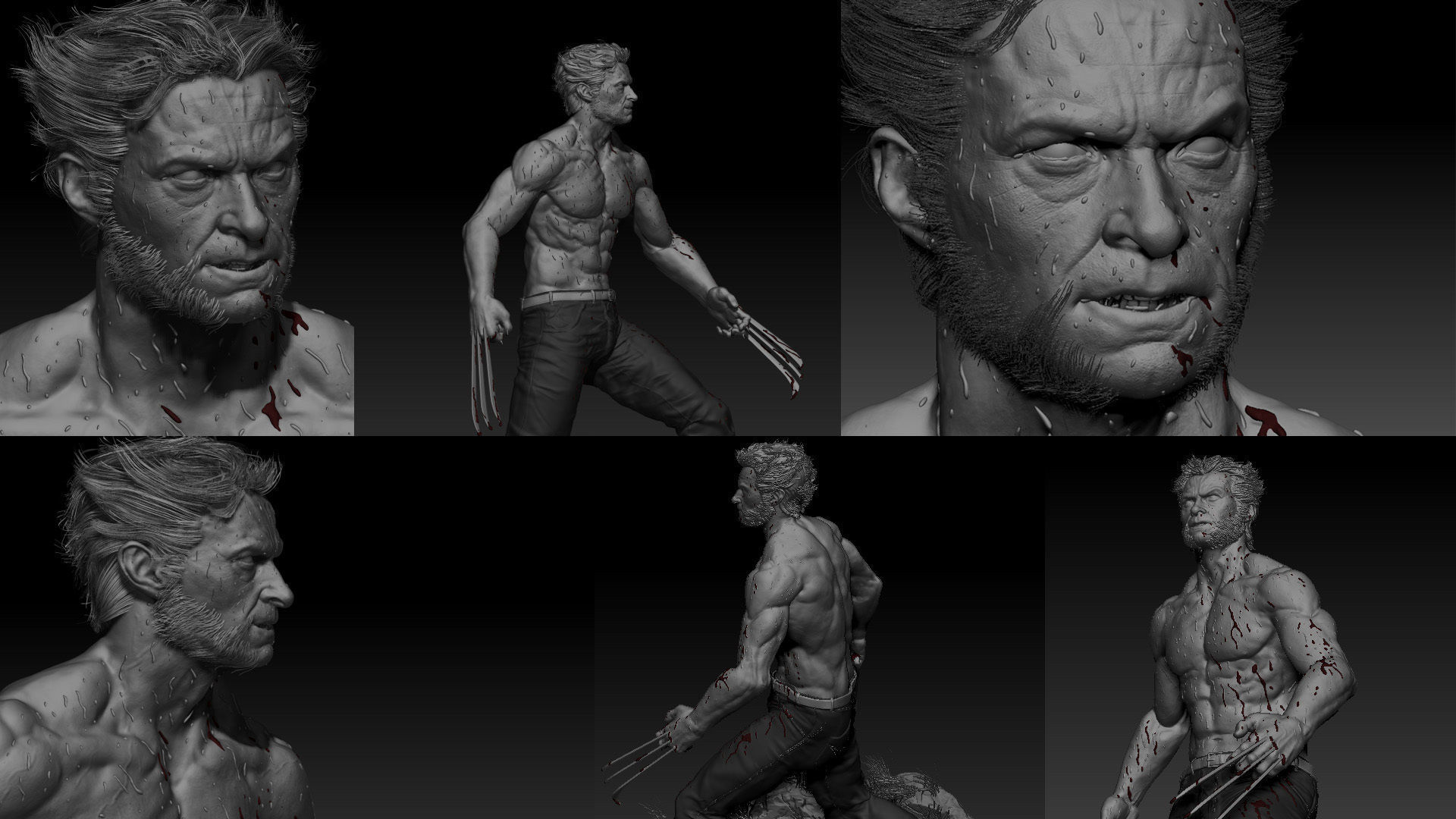 Hugh Jackman wolverine 3d model 3D model_1