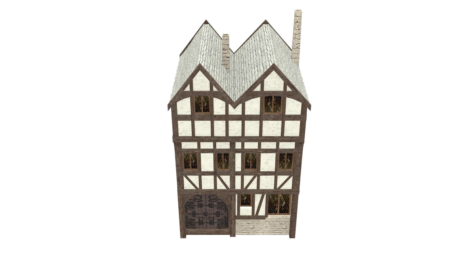 Medieval high house2 Free low-poly 3D model_22