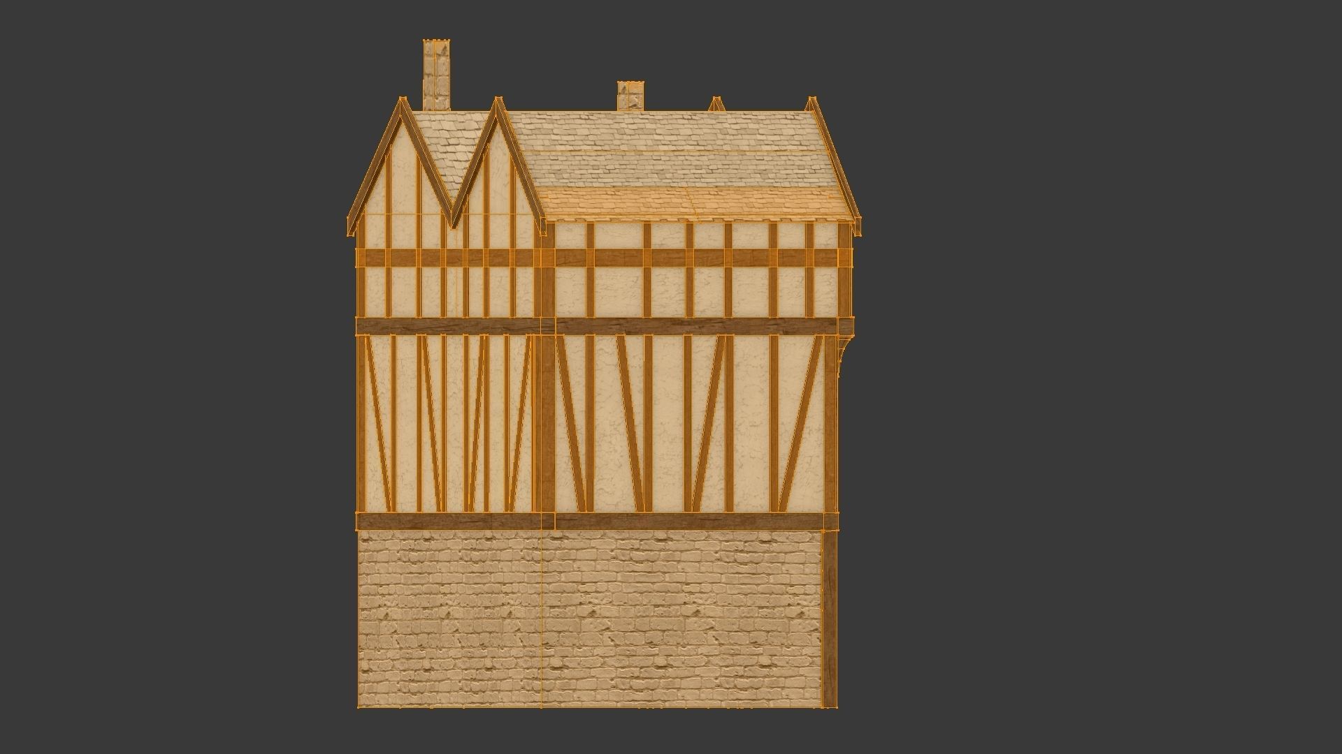 Medieval high house2 Free low-poly 3D model_15