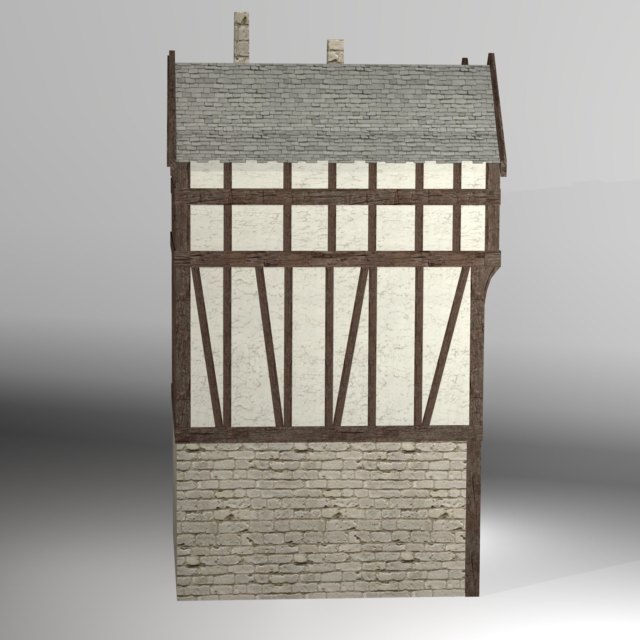 Medieval high house2 Free low-poly 3D model_6