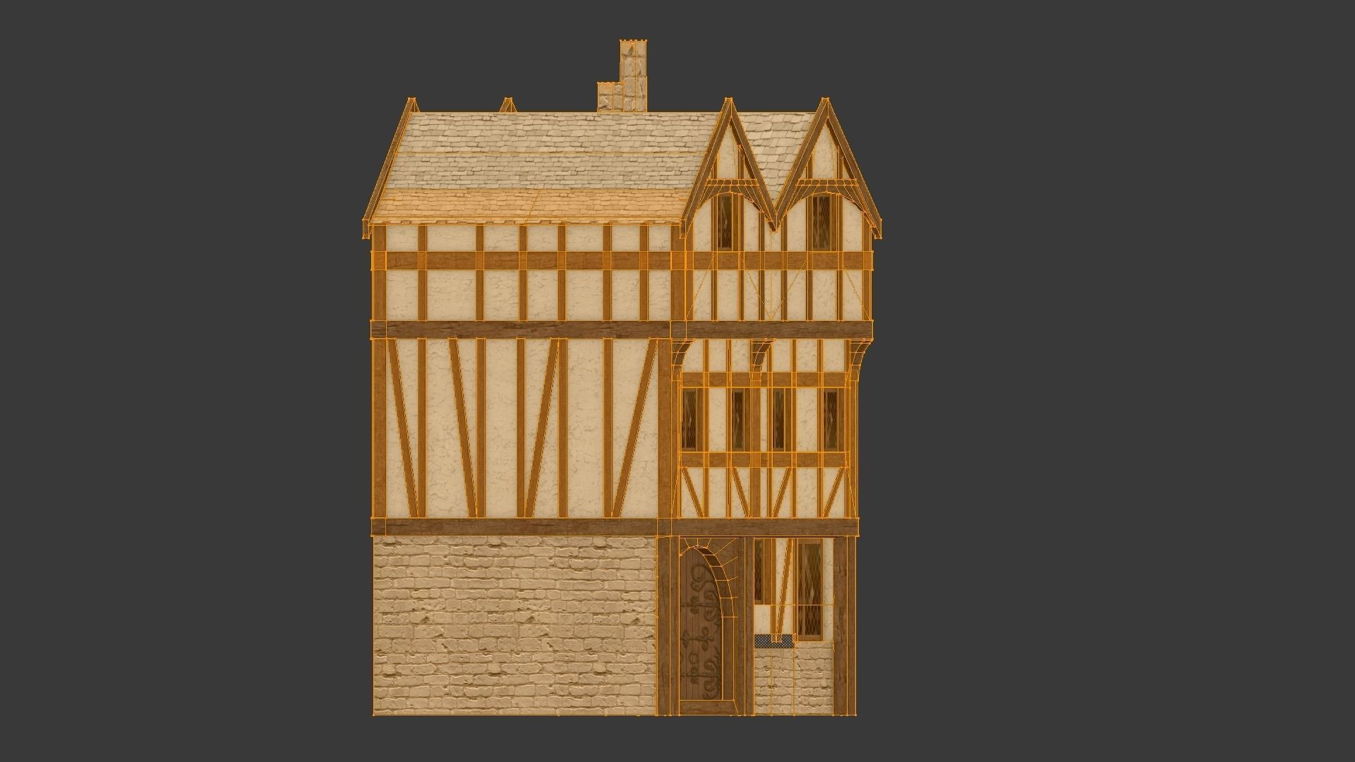 Medieval high house2 Free low-poly 3D model_14