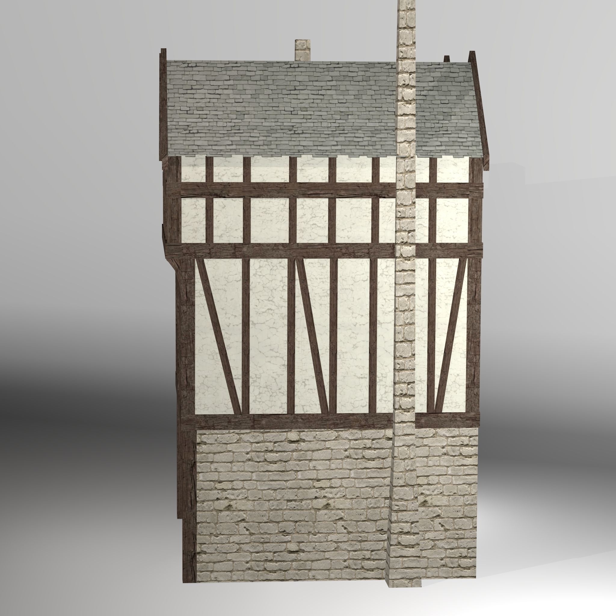 Medieval high house2 Free low-poly 3D model_3