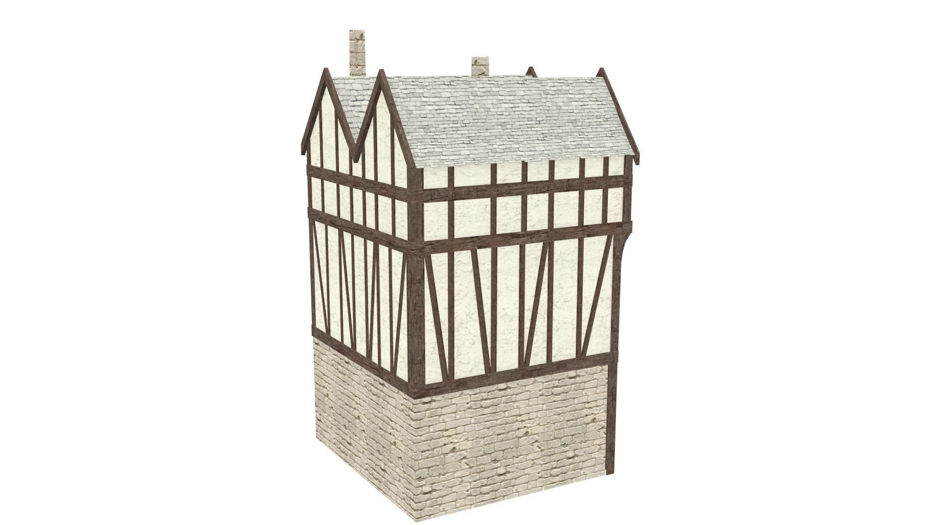 Medieval high house2 Free low-poly 3D model_11
