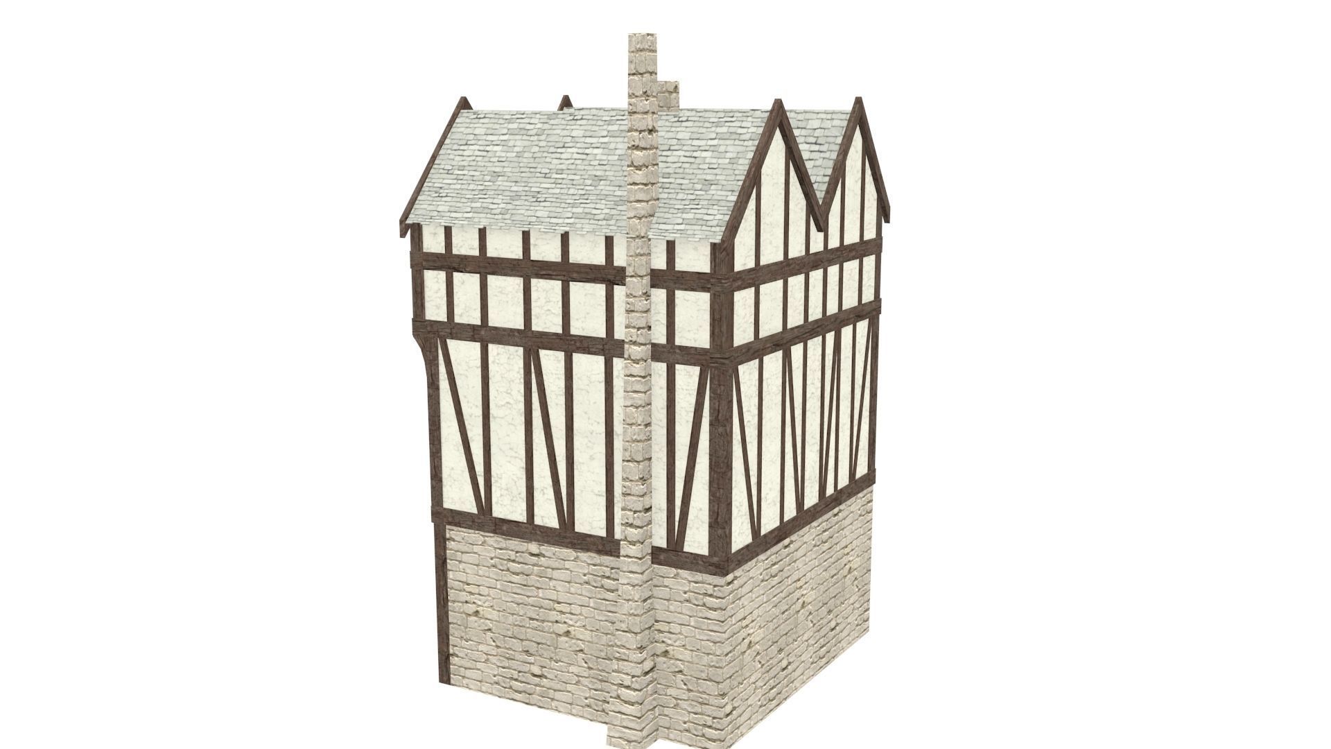 Medieval high house2 Free low-poly 3D model_9