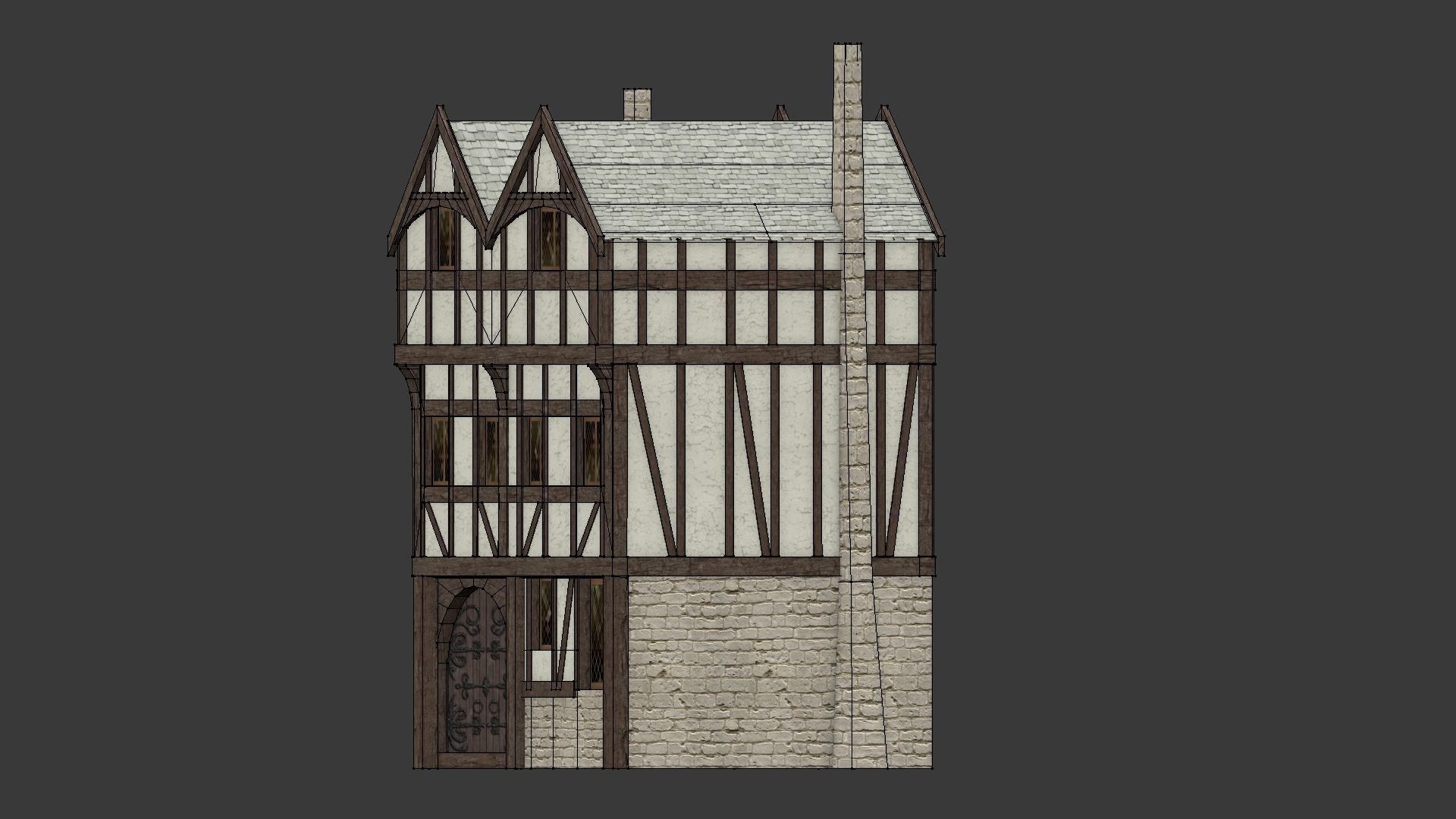 Medieval high house2 Free low-poly 3D model_18