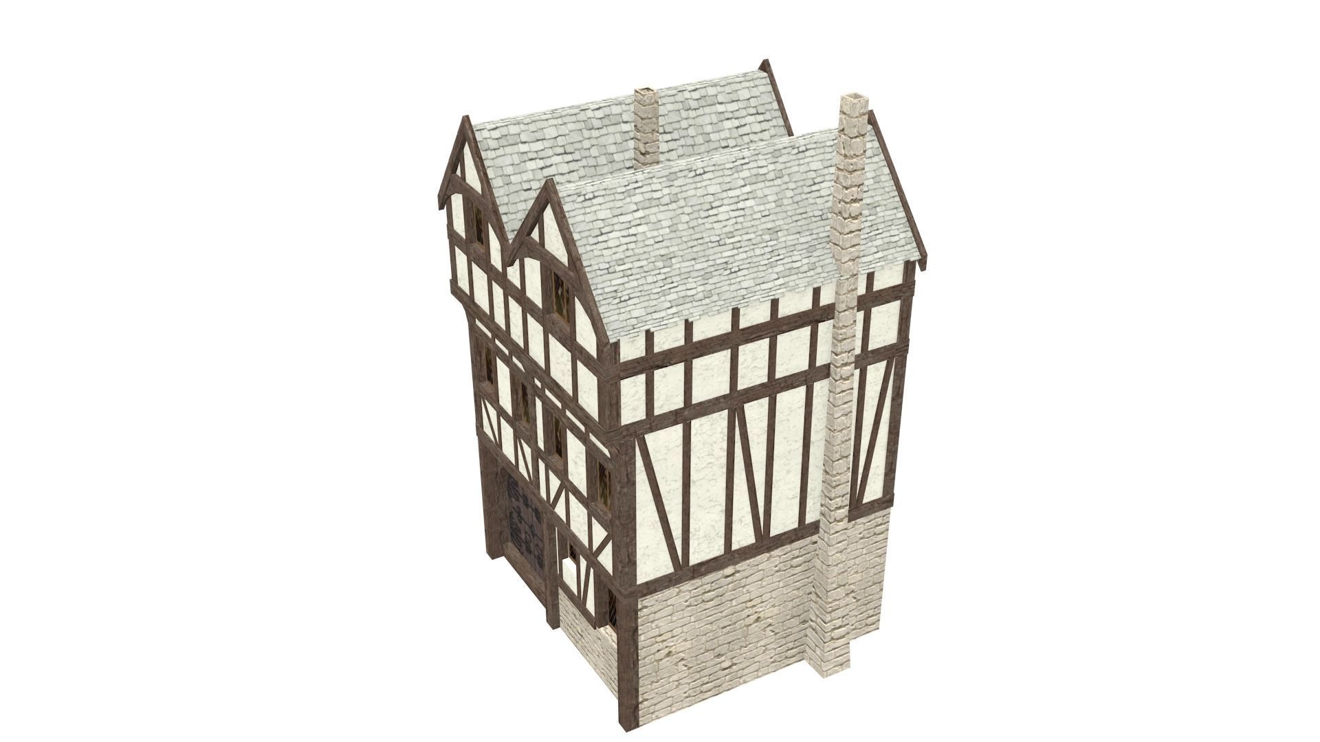 Medieval high house2 Free low-poly 3D model_23