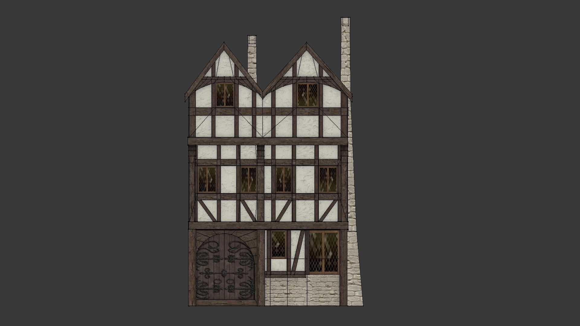 Medieval high house2 Free low-poly 3D model_13
