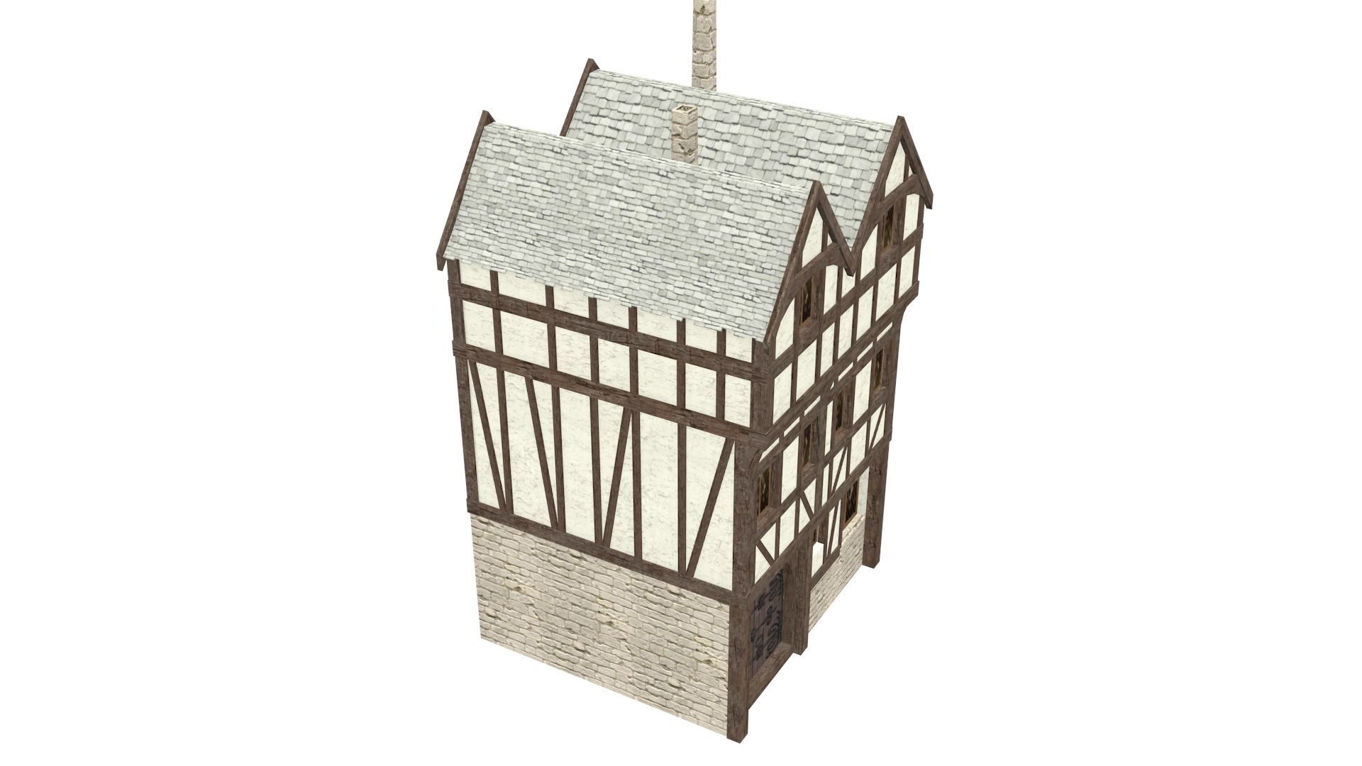 Medieval high house2 Free low-poly 3D model_21