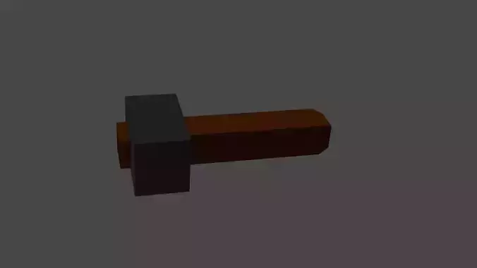 Low Poly Hammer wooden knob