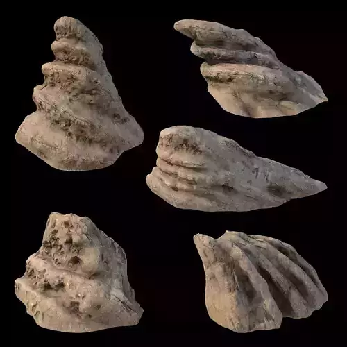 Desert stones models with  PBR workflow setup for V-Ray