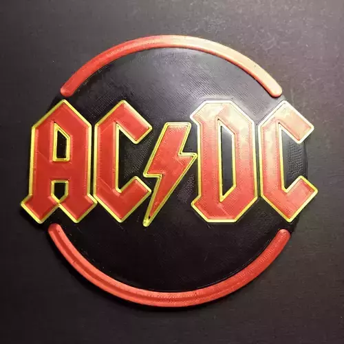 ACDC Logo Coaster 3D print model