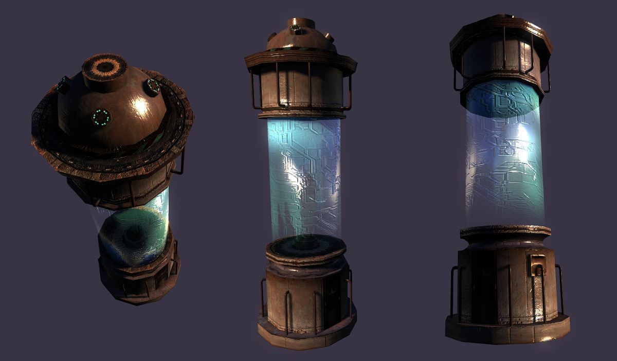 Science Fiction Incubator or Stasis Pod Low-poly 3D model_1