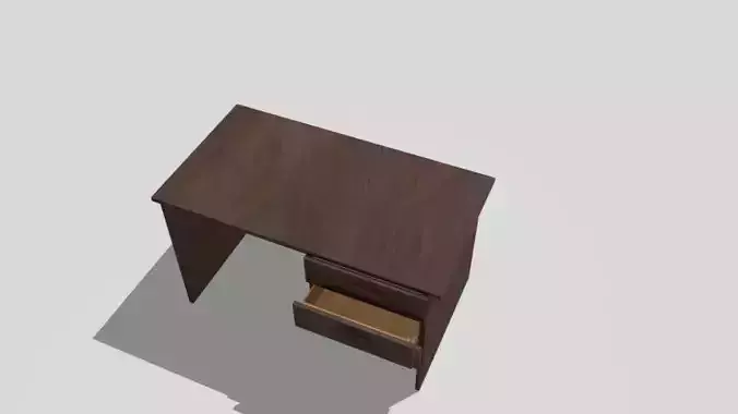 Desk Low-poly 3D model with drawers