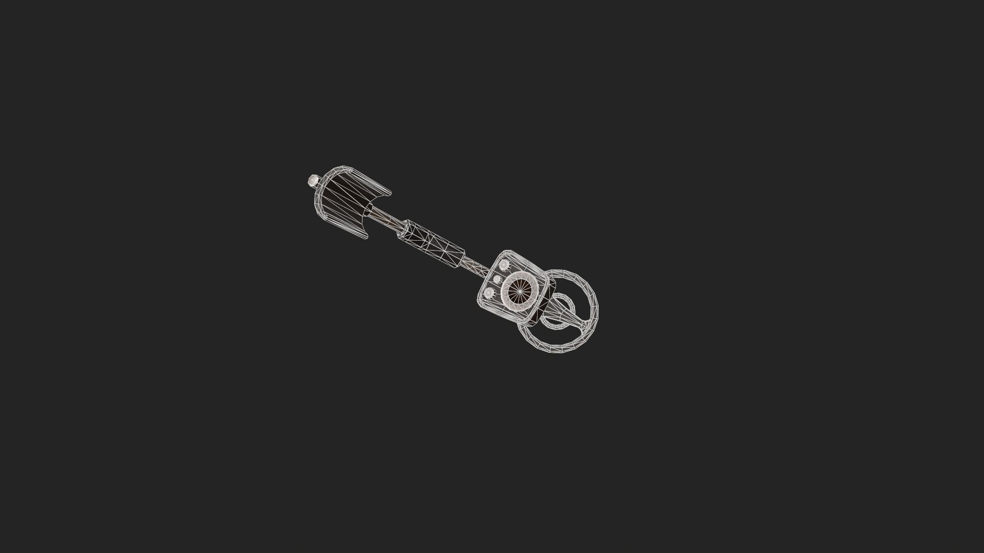 Stylized Metal Detector Low-poly 3D model_4