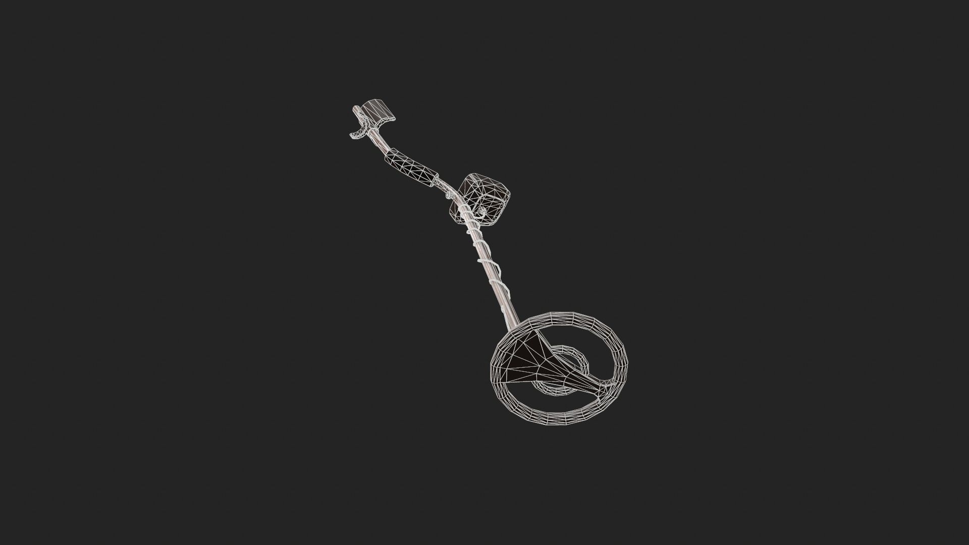 Stylized Metal Detector Low-poly 3D model_6