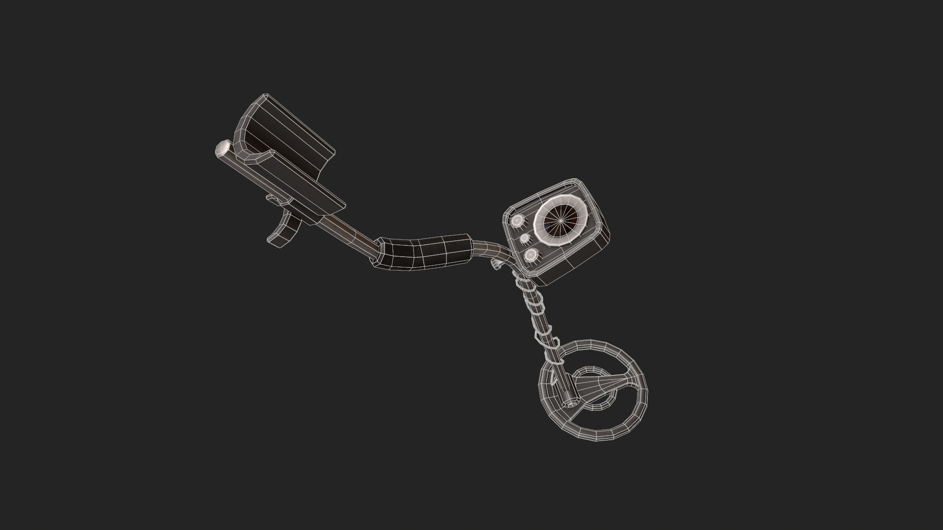 Stylized Metal Detector Low-poly 3D model_17