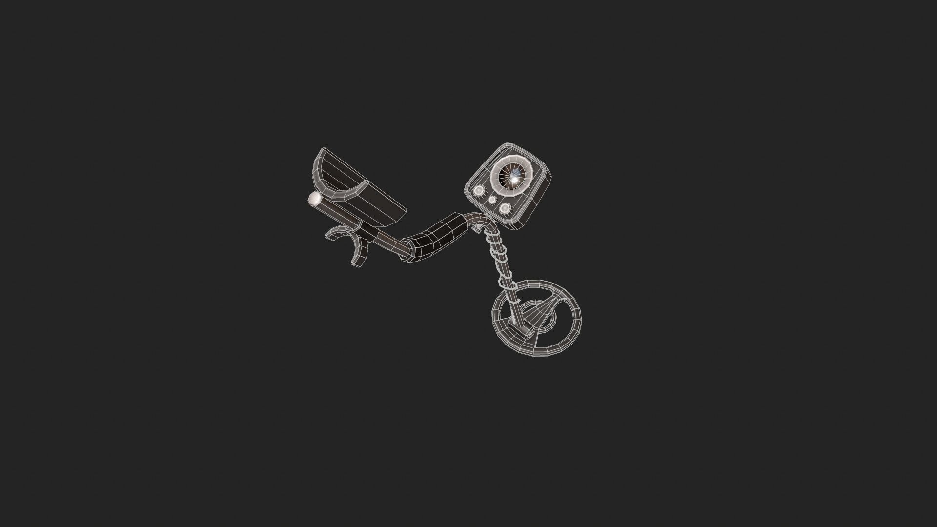 Stylized Metal Detector Low-poly 3D model_15