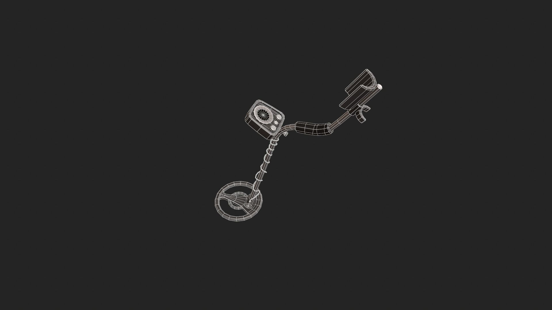 Stylized Metal Detector Low-poly 3D model_12