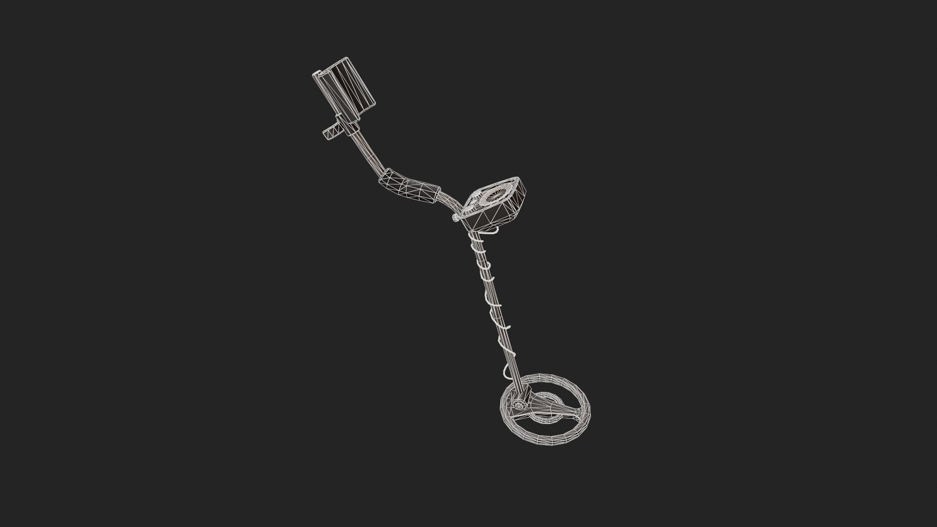Stylized Metal Detector Low-poly 3D model_3