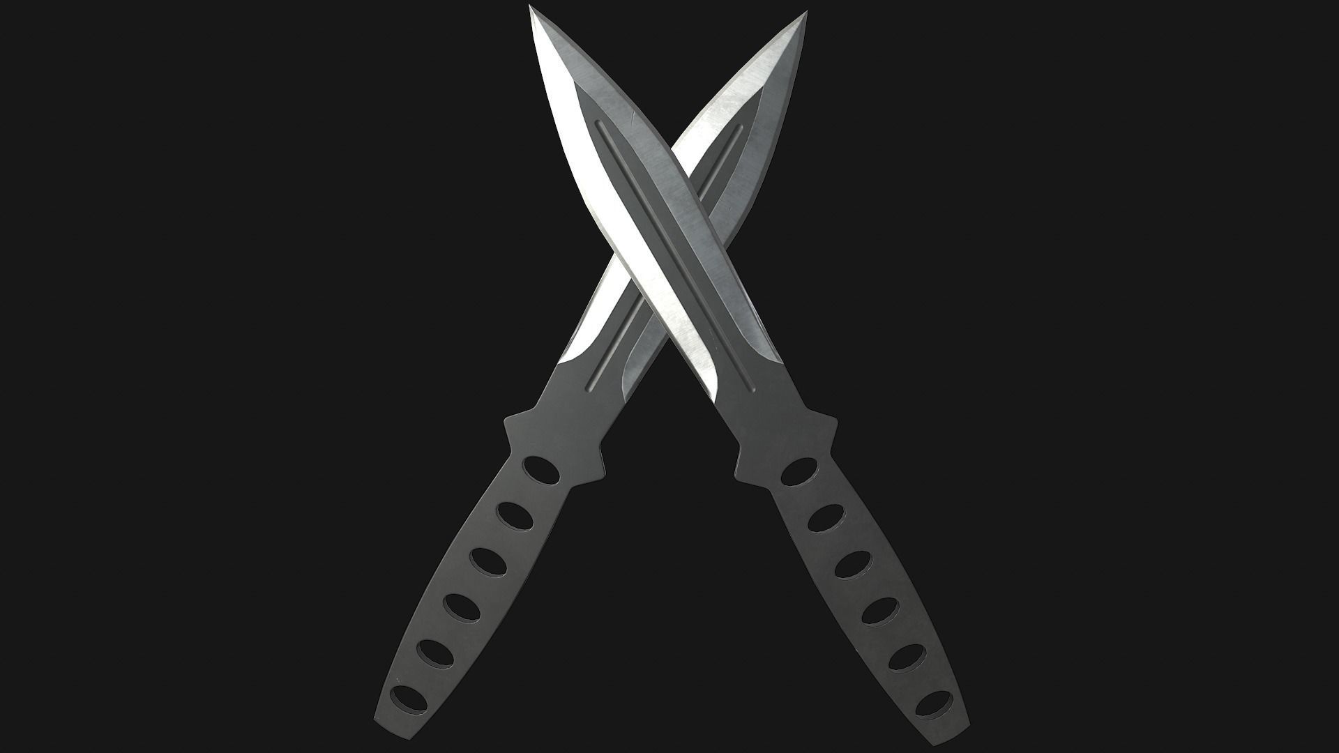 Throwing Knife Low-poly 3D model_4