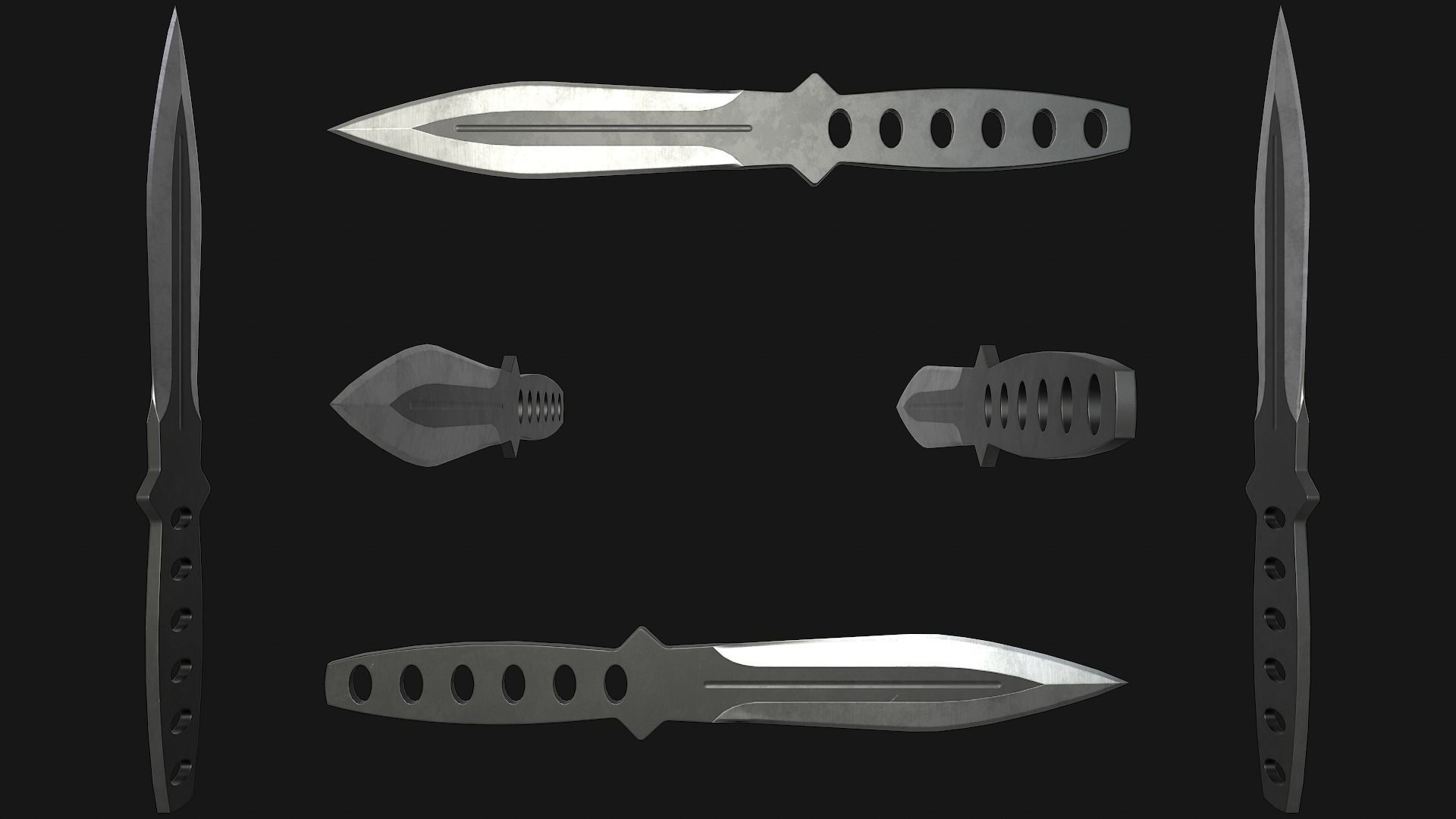 Throwing Knife Low-poly 3D model_5