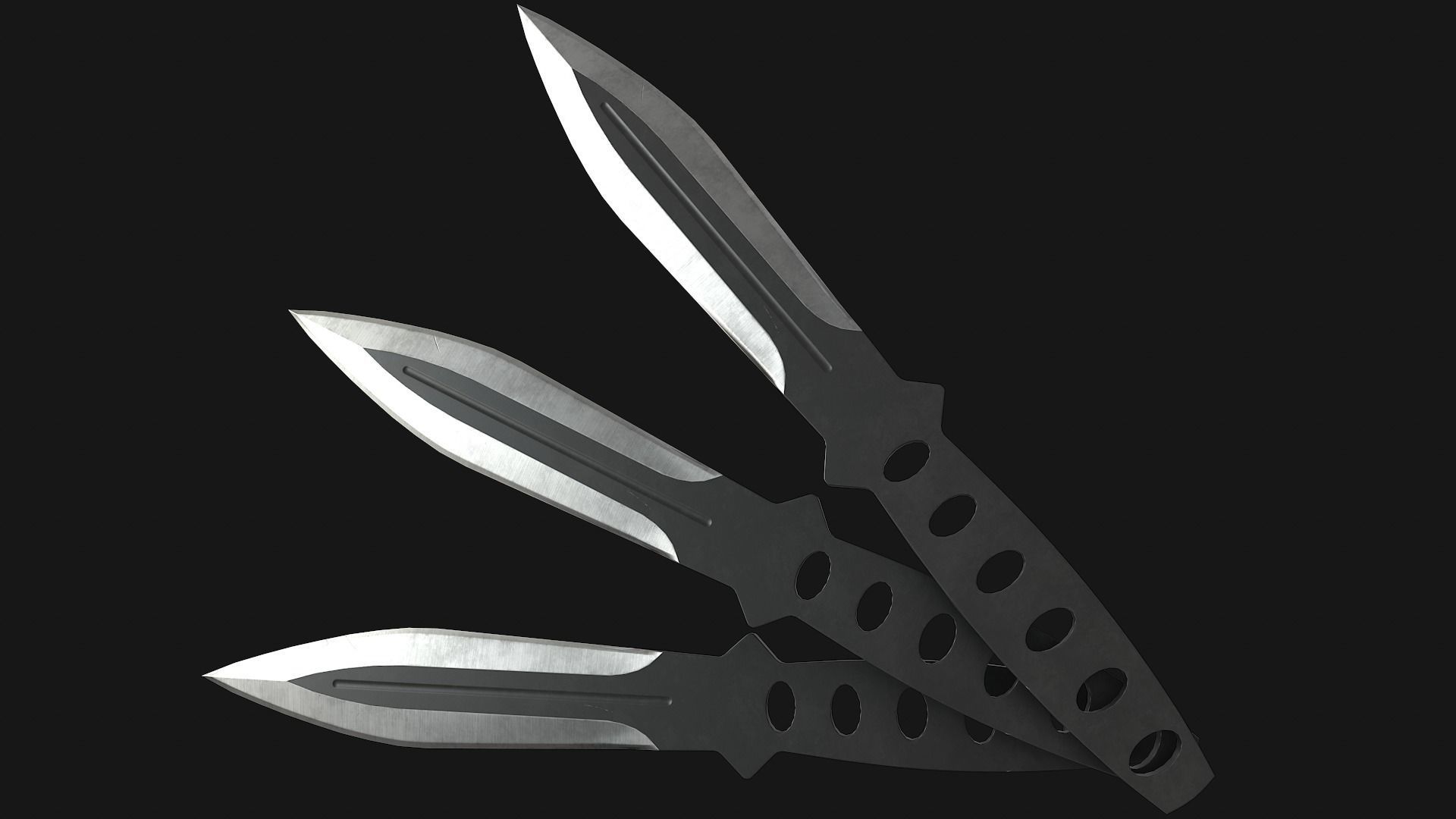 Throwing Knife Low-poly 3D model_3