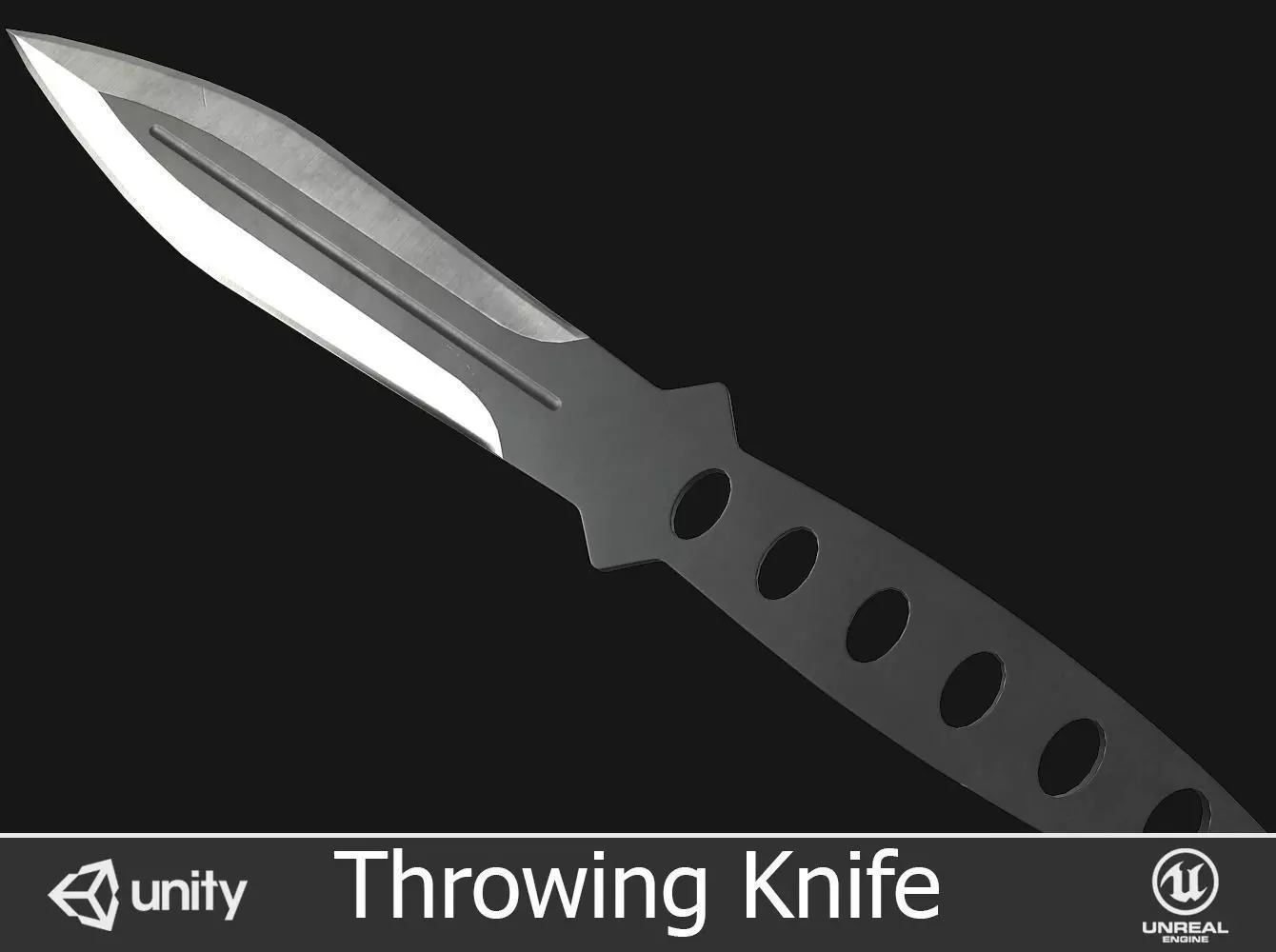 Throwing Knife Low-poly 3D model_0