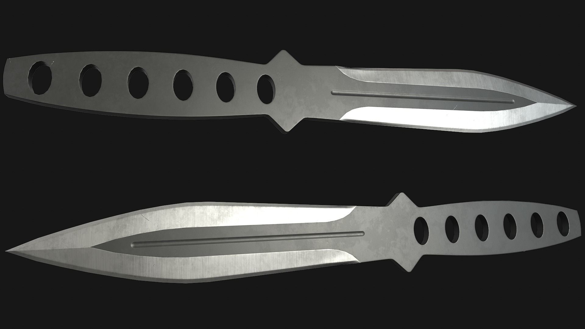 Throwing Knife Low-poly 3D model_2
