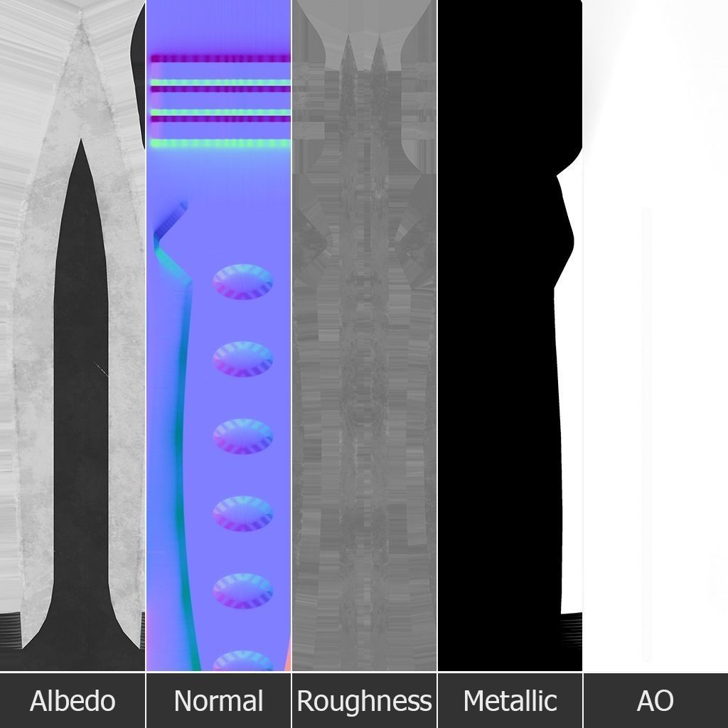 Throwing Knife Low-poly 3D model_7