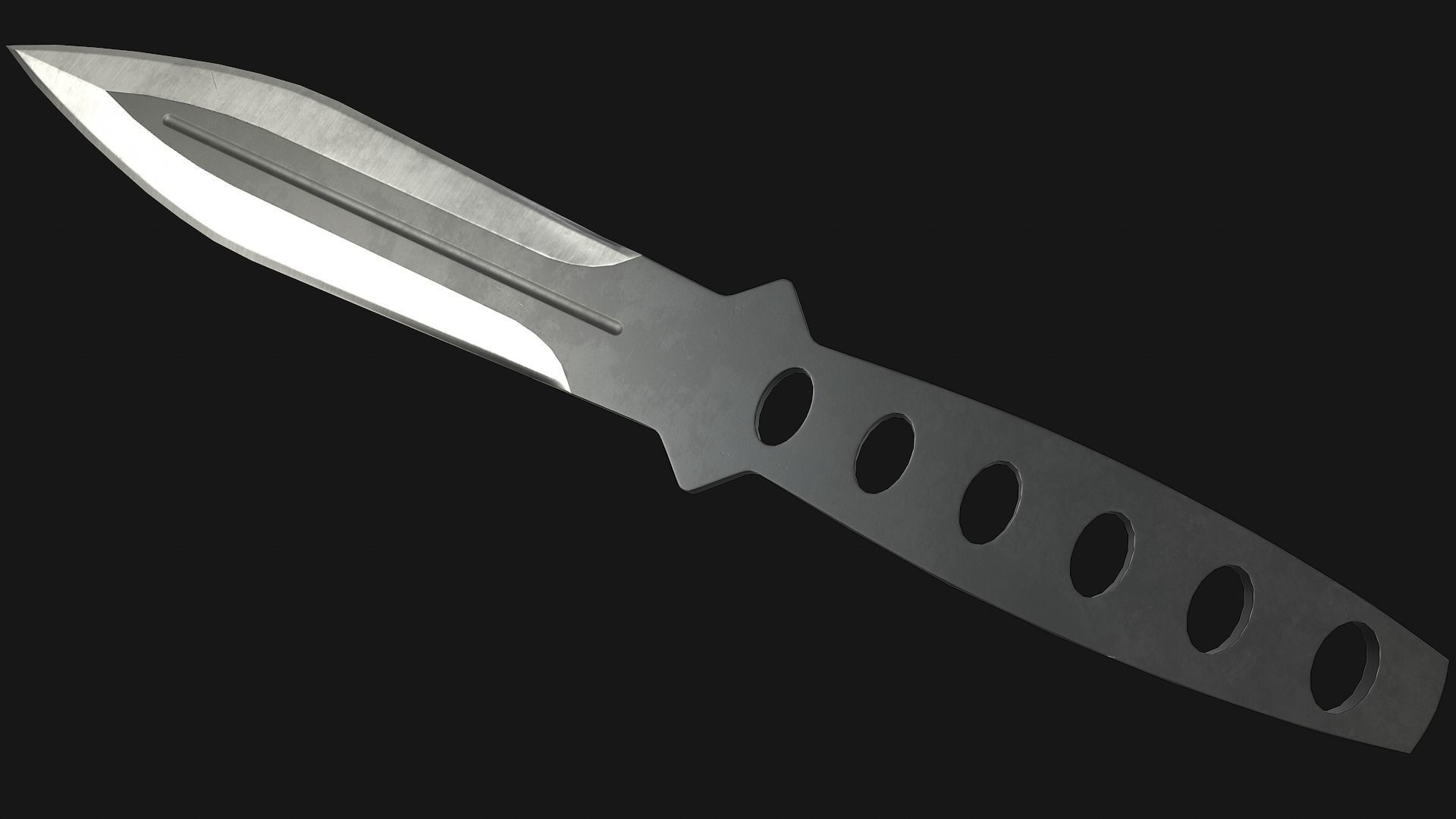 Throwing Knife Low-poly 3D model_1